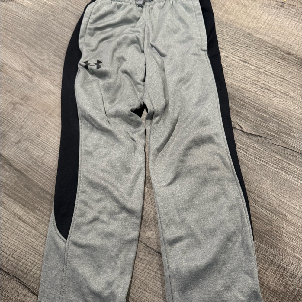 Under Armour Light Gray and Black Track Pants
